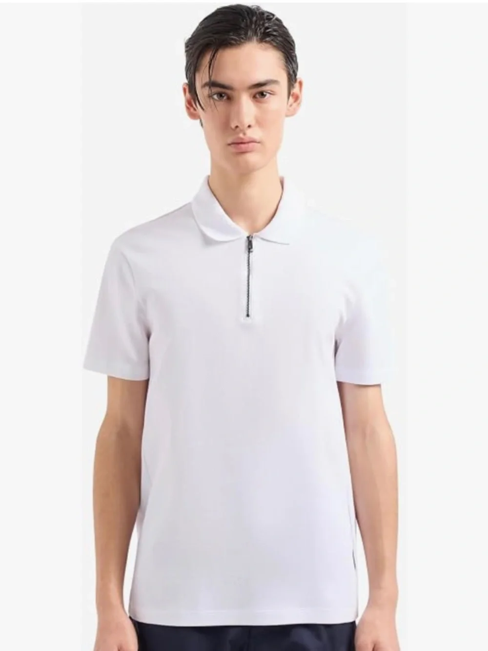 ARMANI EXCHANGE AX Zip Polo in White (Size: XS Slim-Short) NEW $120 MSRP